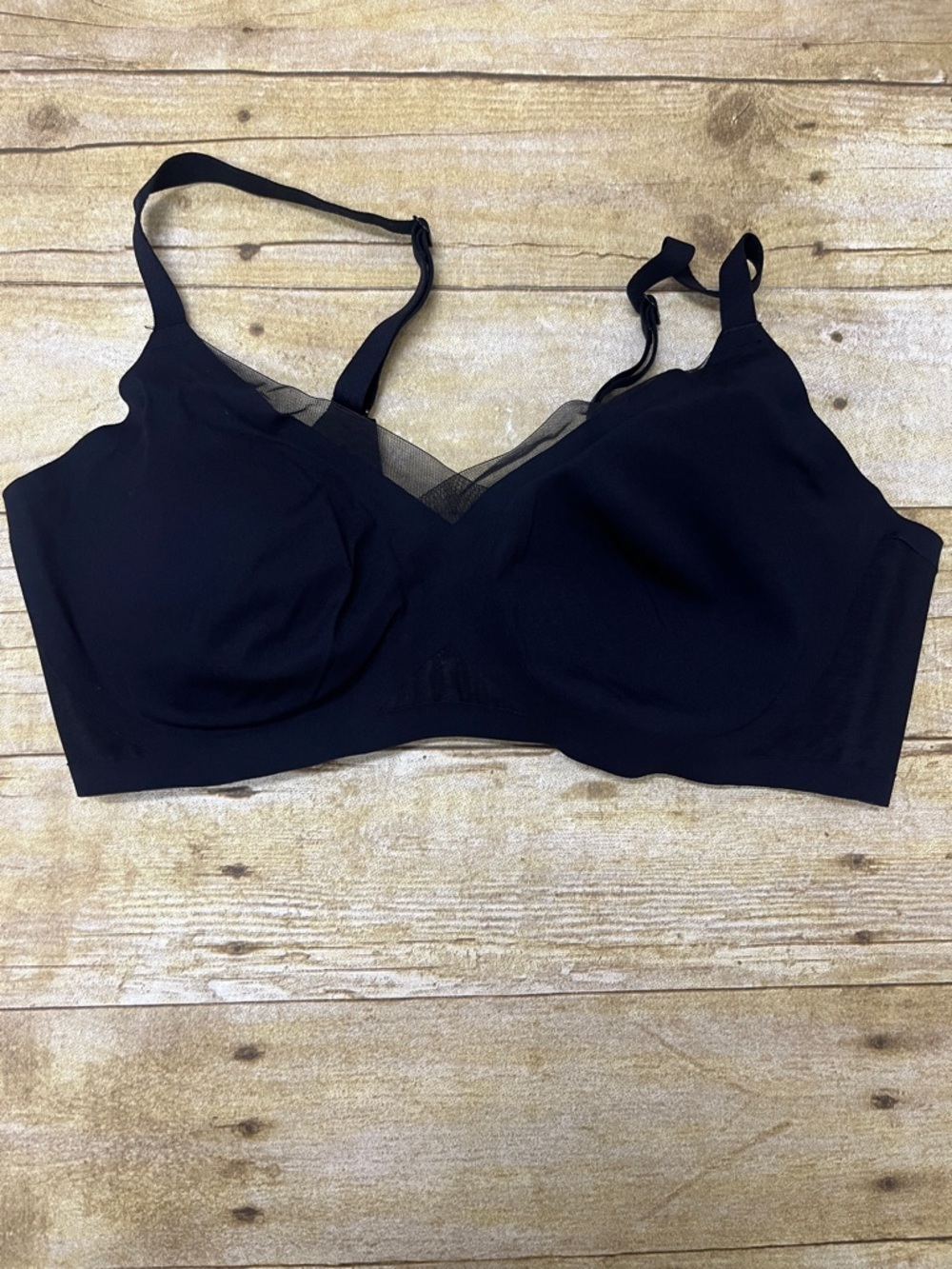 Honeylove Black Wireless Mesh-Trim Comfort Bra size M